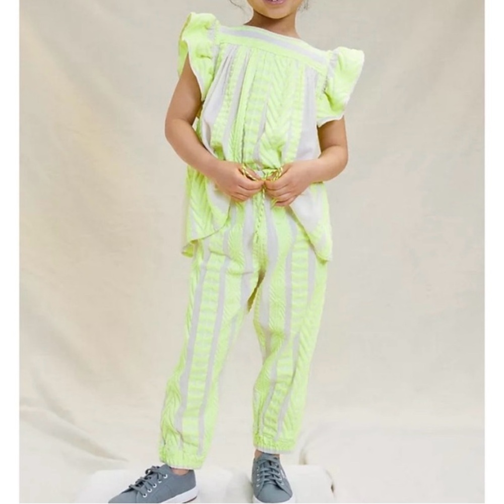 Anthropologie kids “Devotion Twins Stars” yellow jogger set size 8-10
